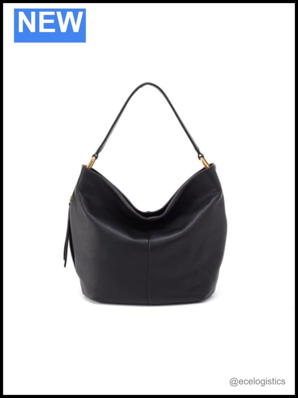 Leather Hobo Bag Soft Shoulder Handbag with Zip Pockets